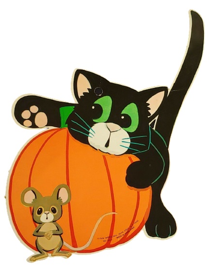 Fun World Halloween Die Cut Decoration Cat Mouse Pumpkin