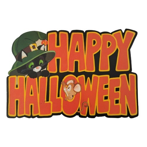 Hallmark Happy Halloween Die Cut Cat and Mouse