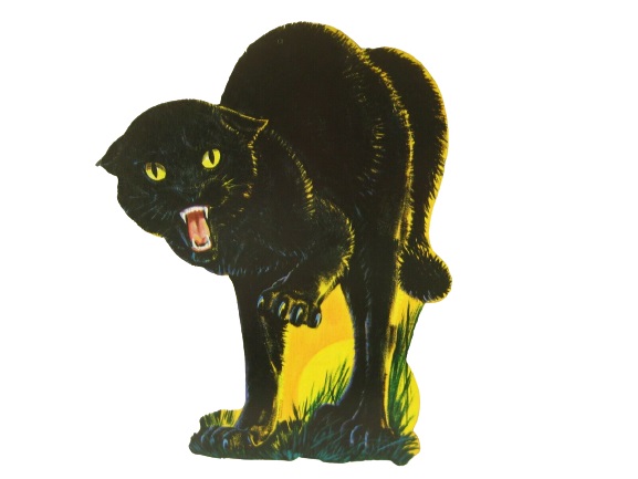 Vintage Eureka Halloween Die Cut Black Cat Decoration