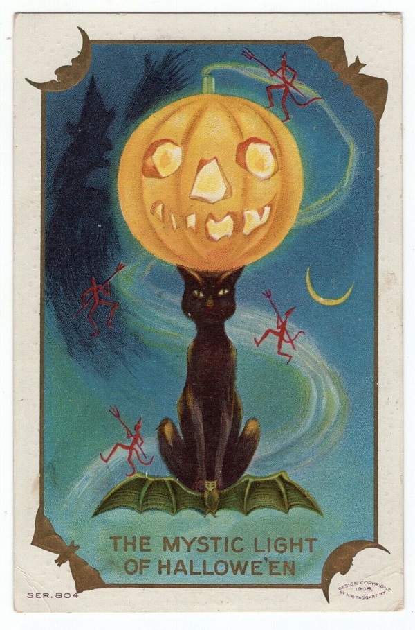 Vintage Taggart Mystic Light of Halloween Postcard